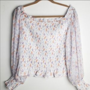 NWT Smocked Floral Off The Shoulder Top
